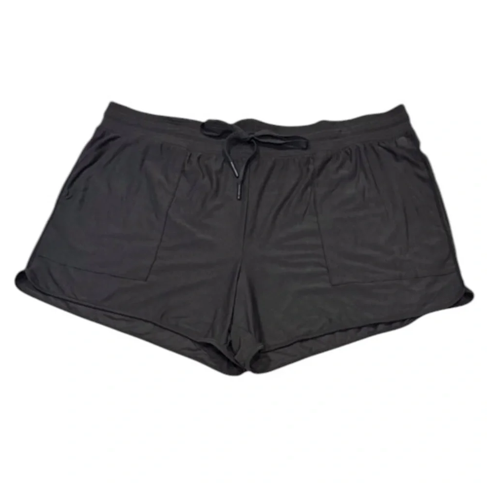 NWOT DANSKIN Soft Comfy Lounge Shorts With Pockets Black XL